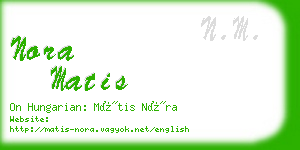 nora matis business card